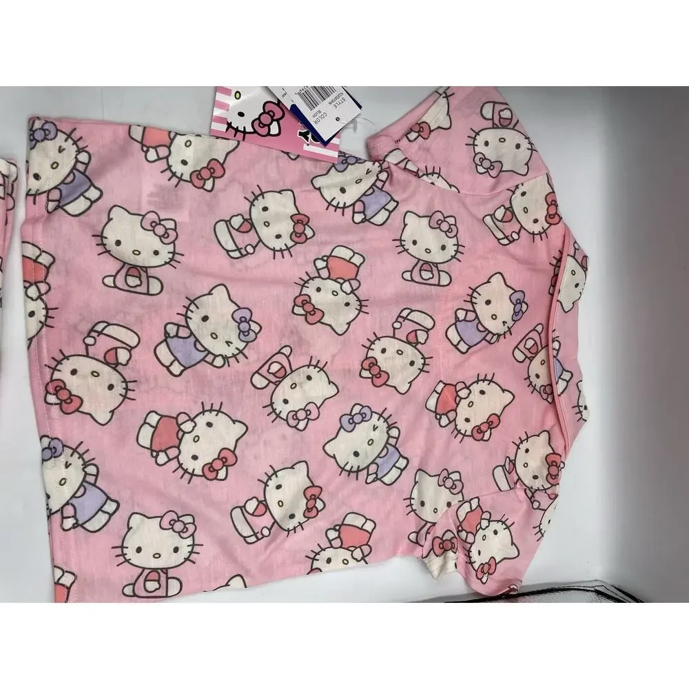 Hello Kitty 2-piece Pajama Set Size 5T Pink Short Sleeve Top & Shorts NEW W/ Tag